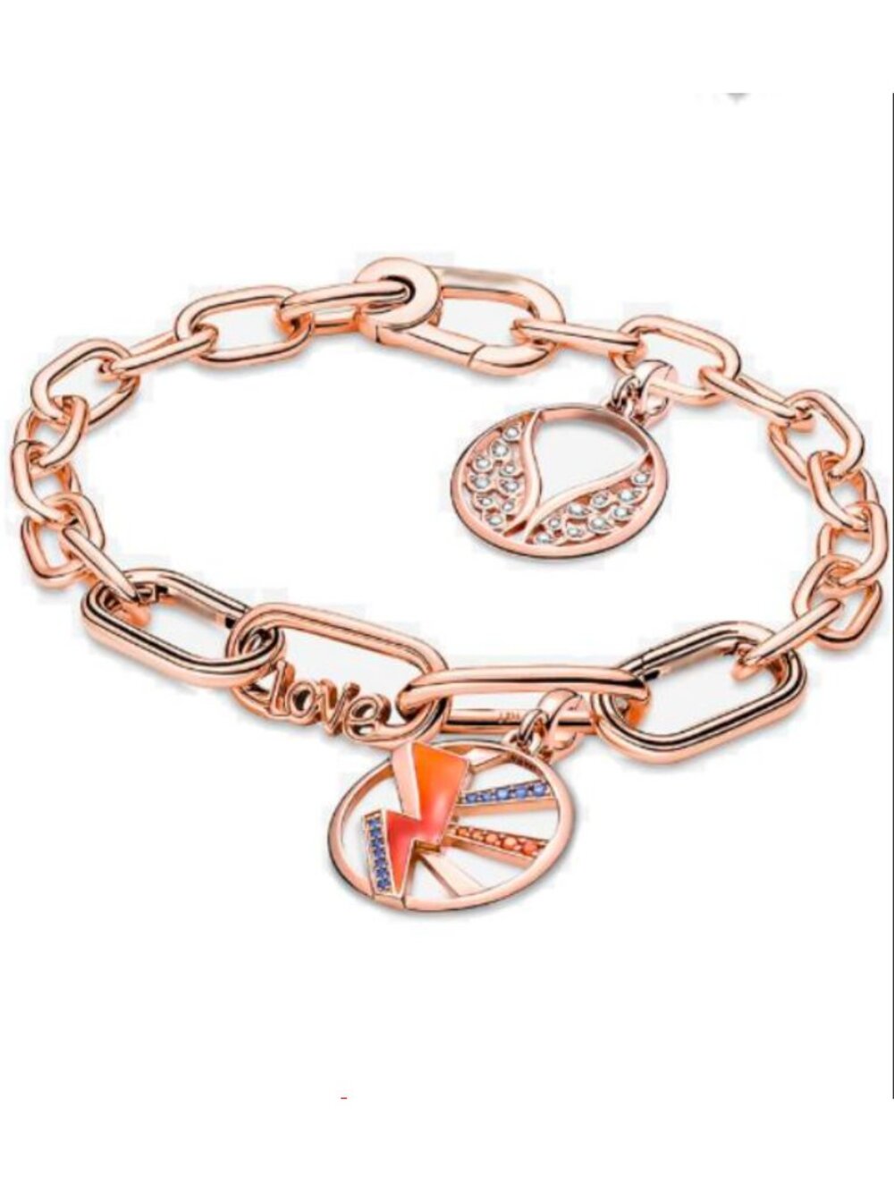 PANDORA Oval link Pandora Bracelet Silver Gold Rose